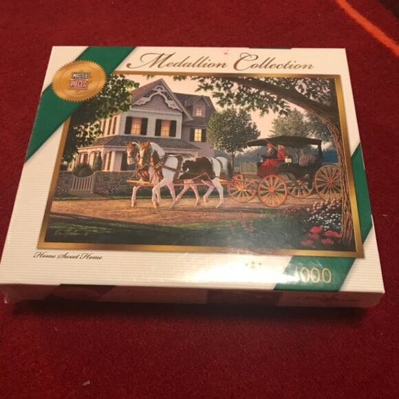 Horse & Carriage Medallion Collection Jigsaw Puzzle Home Sweet Home 1000 Piece - Picture 1 of 3